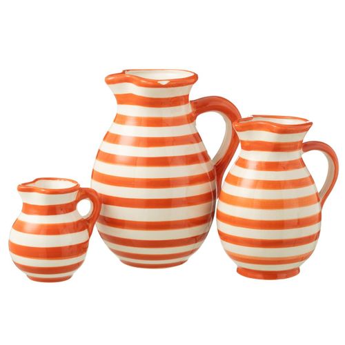Pichet En Céramique "granada Rayure" 3,3l Orange