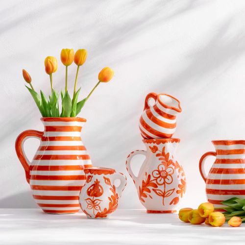 Pichet En Céramique "granada Rayure" 3,3l Orange