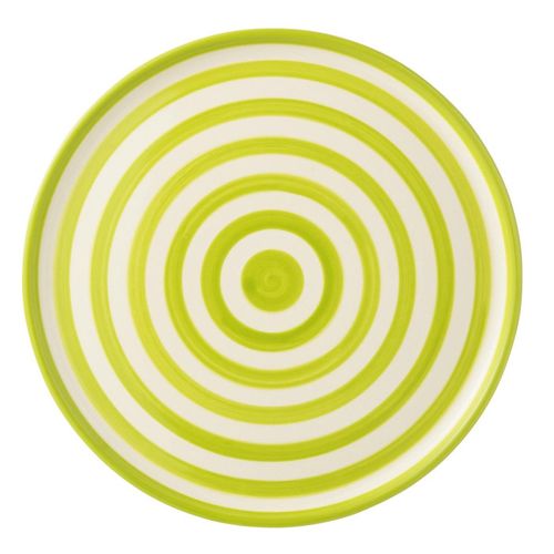 Assiette De Présentation En Céramique "granada Rayure" 34cm Vert