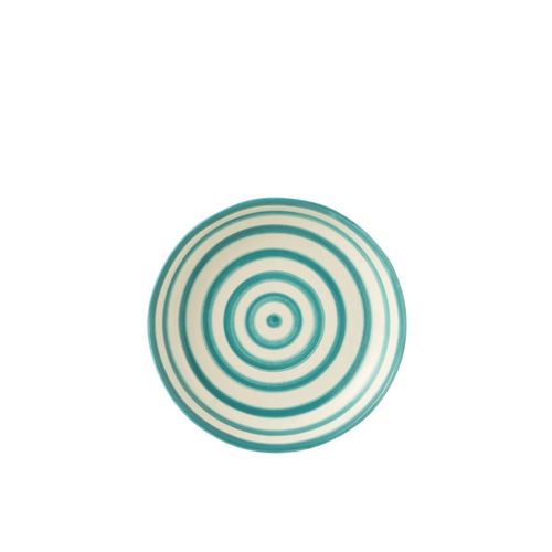 Coupelle Basse En Céramique "granada Rayure" 25cm Bleu Aqua