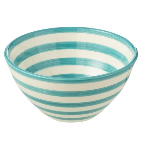 Coupelle En Céramique "granada Rayure" 22cm Bleu Aqua
