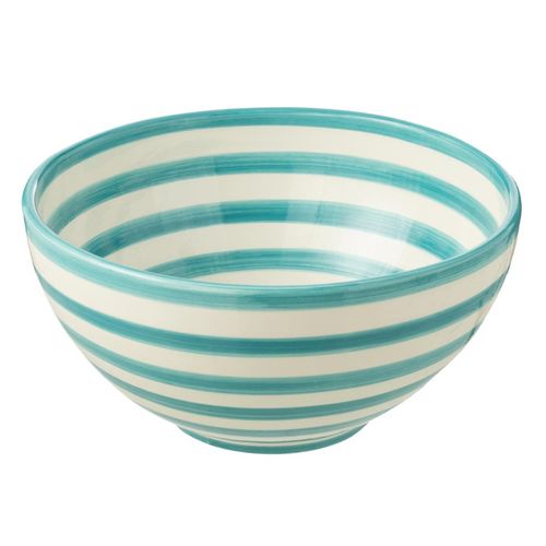Saladier En Céramique "granada Rayure" 28cm Bleu Aqua