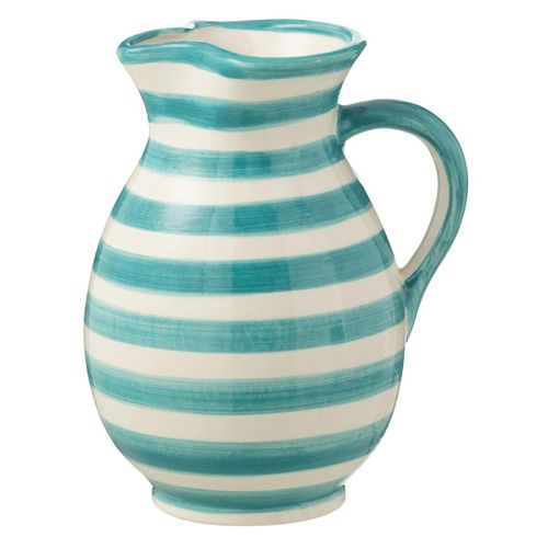Pichet En Céramique "granada Rayure" 1,6l Bleu Aqua