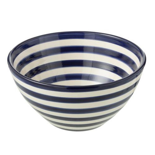Coupelle En Céramique "granada Rayure" 22cm Bleu Cobalt