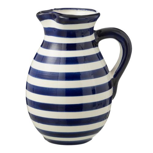 Pichet En Céramique "granada Rayure" 3,3l Bleu Cobalt