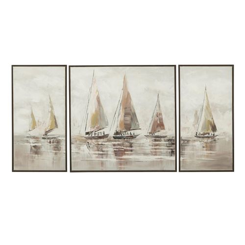 Lot De 3 Tableaux Peinture "hog" 72x72cm Multicolore