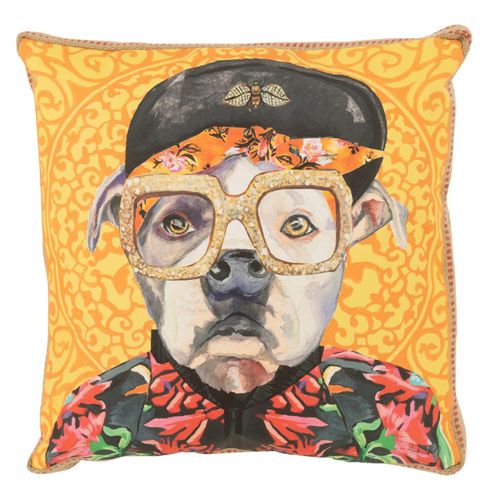 Coussin Déco Chien "popart" 50x50cm Multicolore
