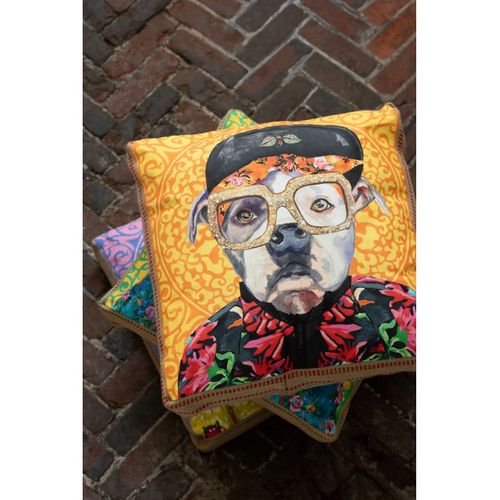 Coussin Déco Chien "popart" 50x50cm Multicolore