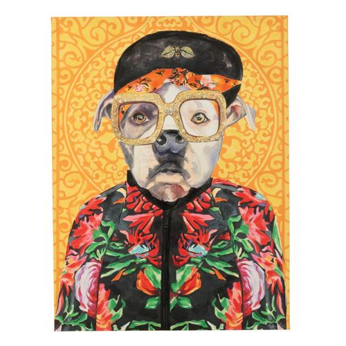 Toile Déco Chien "popart" 75x100cm Multicolore