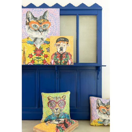 Toile Déco Chat "popart" 75x100cm Multicolore