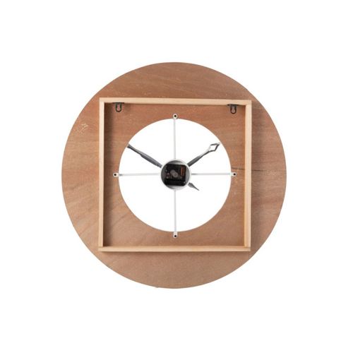 Horloge Murale Déco "sodi" 60cm Naturel et Blanc