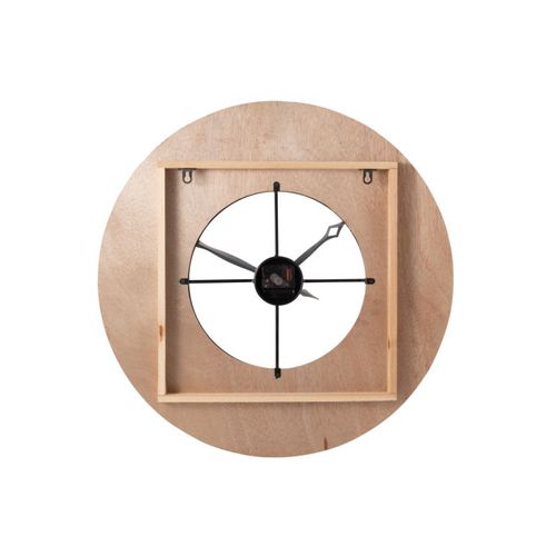 Horloge Murale Déco "sodi" 60cm Naturel et Noir