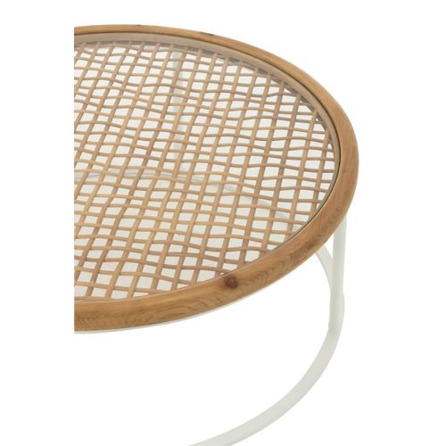 Table Basse En Bois "mati" 90cm Naturel et Blanc