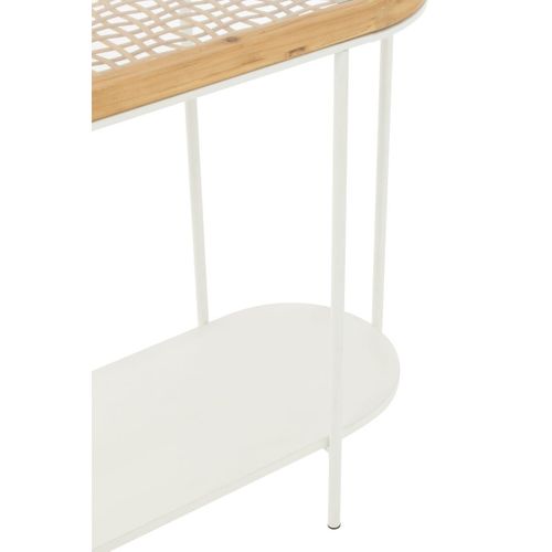 Console En Bois "mati" 120cm Naturel et Blanc