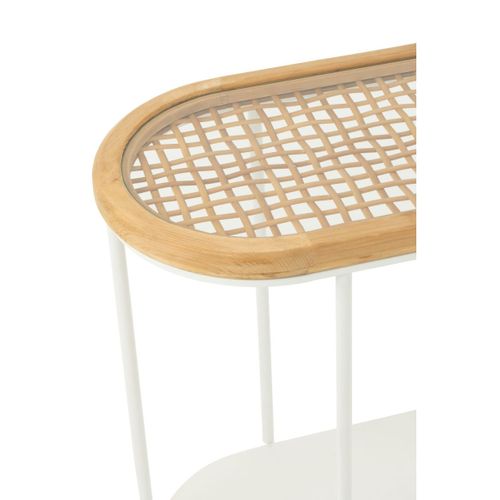 Console En Bois "mati" 120cm Naturel et Blanc