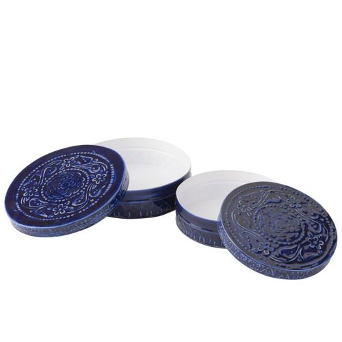 Lot De 2 Boîtes En Métal "nag" 24cm Bleu