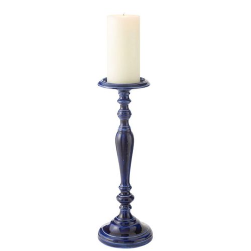 Bougeoir Design En Métal "nag" 26cm Bleu