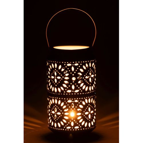 Lanterne Ajourée En Métal "nag" 33cm Bleu