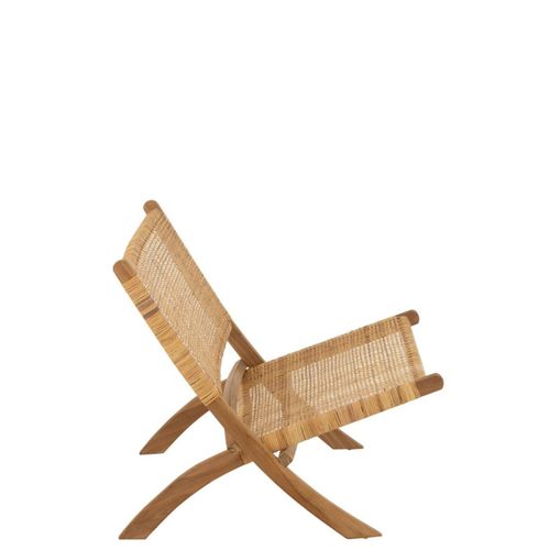 Fauteuil Pliant En Teck "moises" 78cm Naturel