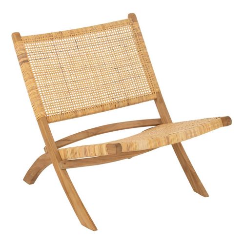 Fauteuil Pliant En Teck "moises" 78cm Naturel