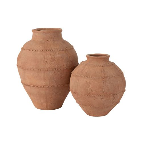 Vase Rond En Terre Cuite "kaia" 28cm Terracotta