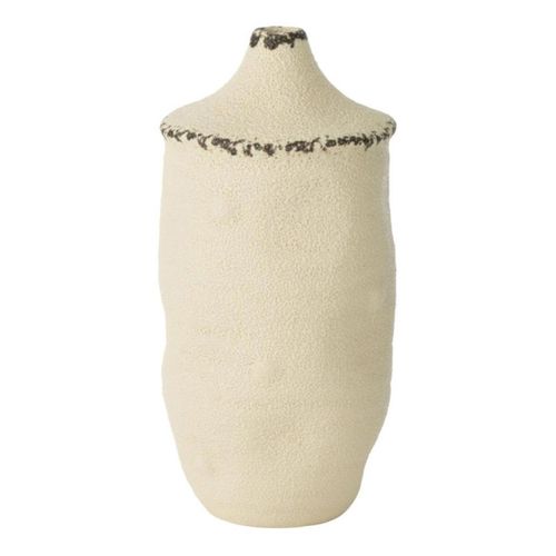 Vase Déco En Grès "bay" 28cm Blanc