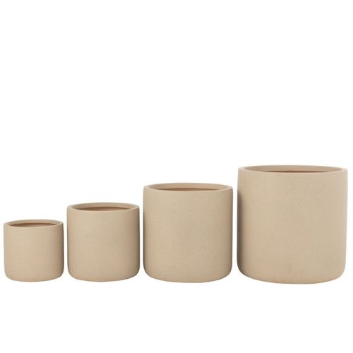 Lot De 4 Cache-pots Déco "dune" 50cm Ivoire