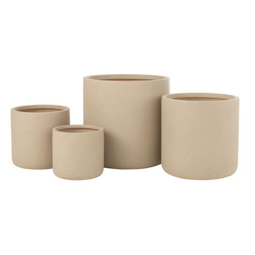 Lot De 4 Cache-pots Déco "dune" 50cm Ivoire