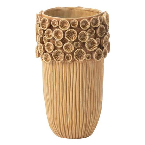 Vase Corail En Argile "isidro" 41cm Ocre