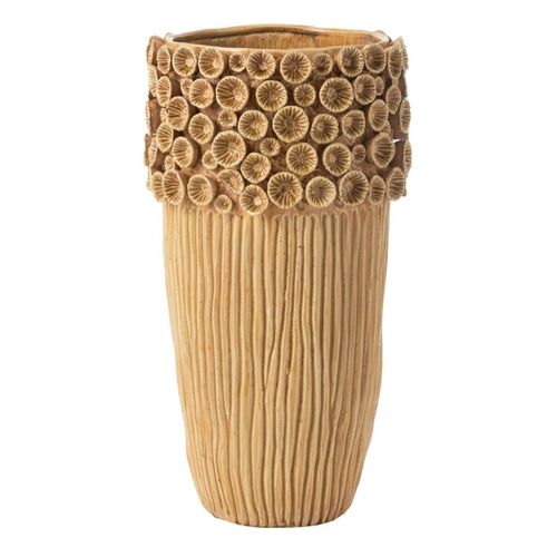 Vase Corail En Argile "isidro" 56cm Ocre