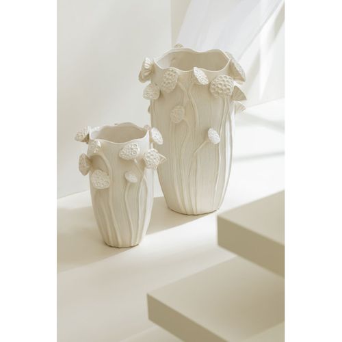 Vase Déco Lotus En Argile "botanica" 35cm Beige