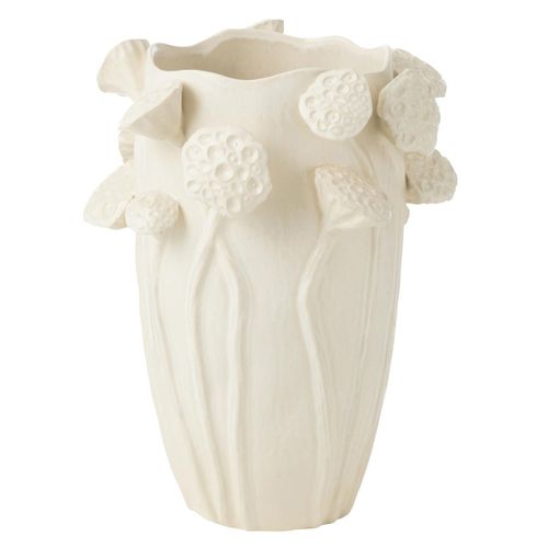 Vase Déco Lotus En Argile "botanica" 35cm Beige