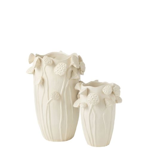 Vase Déco Lotus En Argile "botanica" 51cm Beige