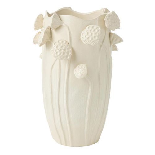 Vase Déco Lotus En Argile "botanica" 51cm Beige