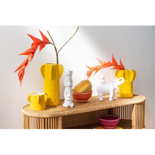 Vase Design En Argile "juno" 27cm Jaune