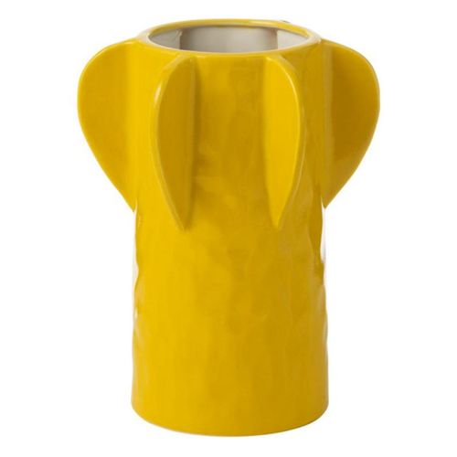 Vase Design En Argile "juno" 27cm Jaune