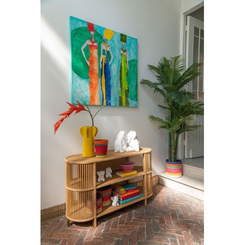 Vase Design En Argile "juno" 27cm Jaune