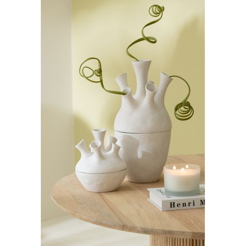 Vase Corail En Argile "seymour" 29cm Blanc