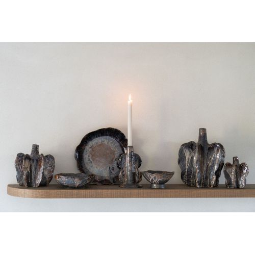 Vase Déco En Céramique "naga" 15cm Marron