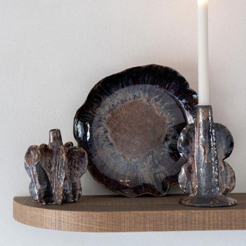 Vase Déco En Céramique "naga" 15cm Marron