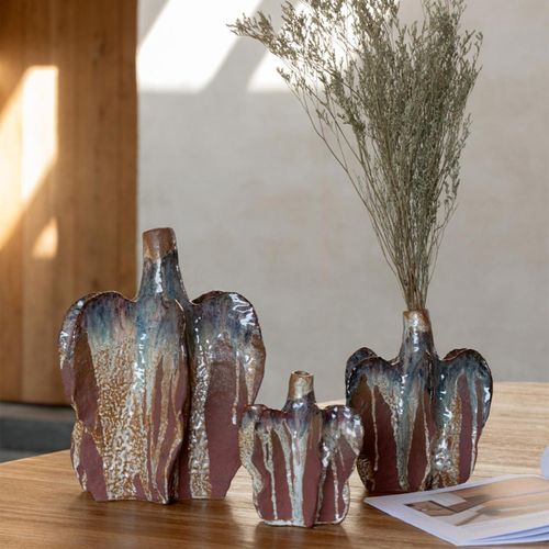 Vase Déco En Céramique "naga" 20cm Rouille