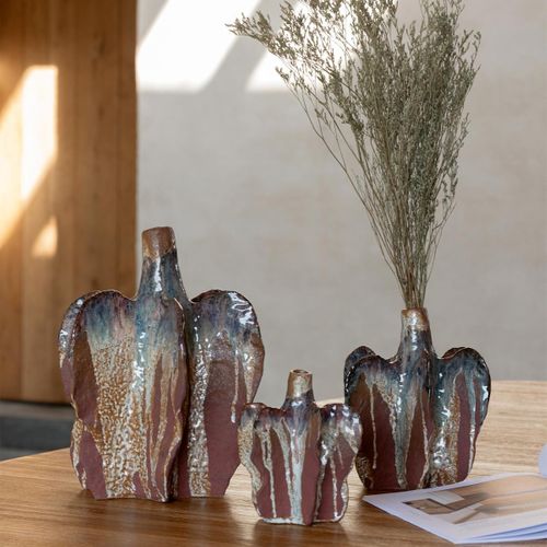 Vase Déco En Céramique "naga" 30cm Rouille