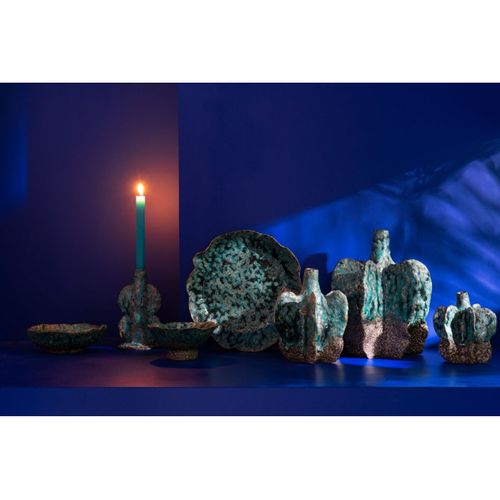 Coupelle Déco En Céramique "naga" 20cm Bleu Azur