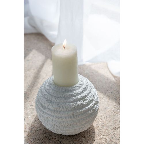 Chandelier Rond En Ciment "creta" 18cm Blanc