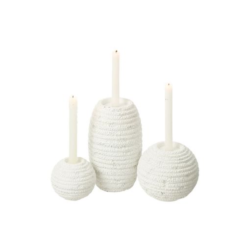 Chandelier Ovale En Ciment "creta" 26cm Blanc