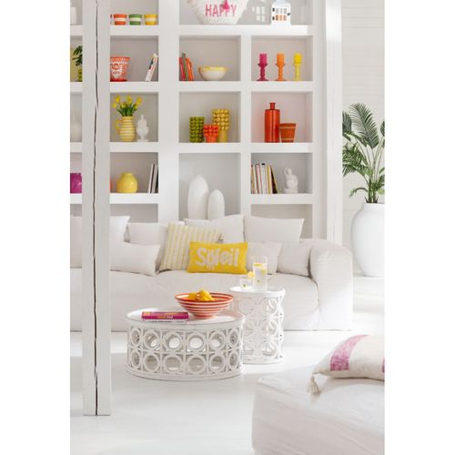 Vase Design En Ciment "creta" 36cm Blanc