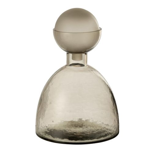 Vase Bouteille Bouchon En Verre "yoko" 29cm Grège