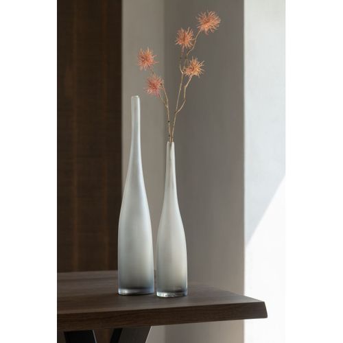 Lot De 2 Vases Flute En Verre "yoko" 53cm Grège