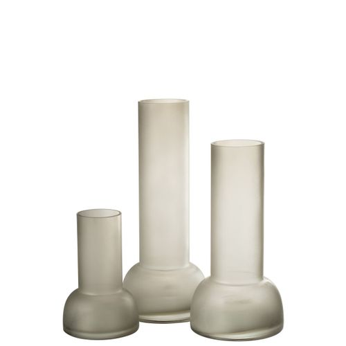 Vase Chandelier En Verre "yoko" 32cm Grège