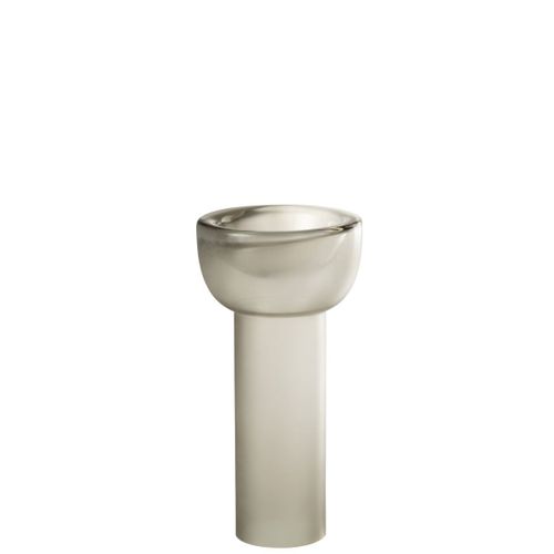 Vase Chandelier En Verre "yoko" 32cm Grège